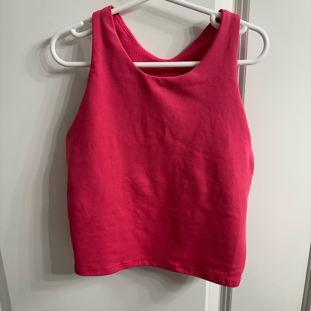 Athleta long distance bra — crop top —Bright Pink Tank Top